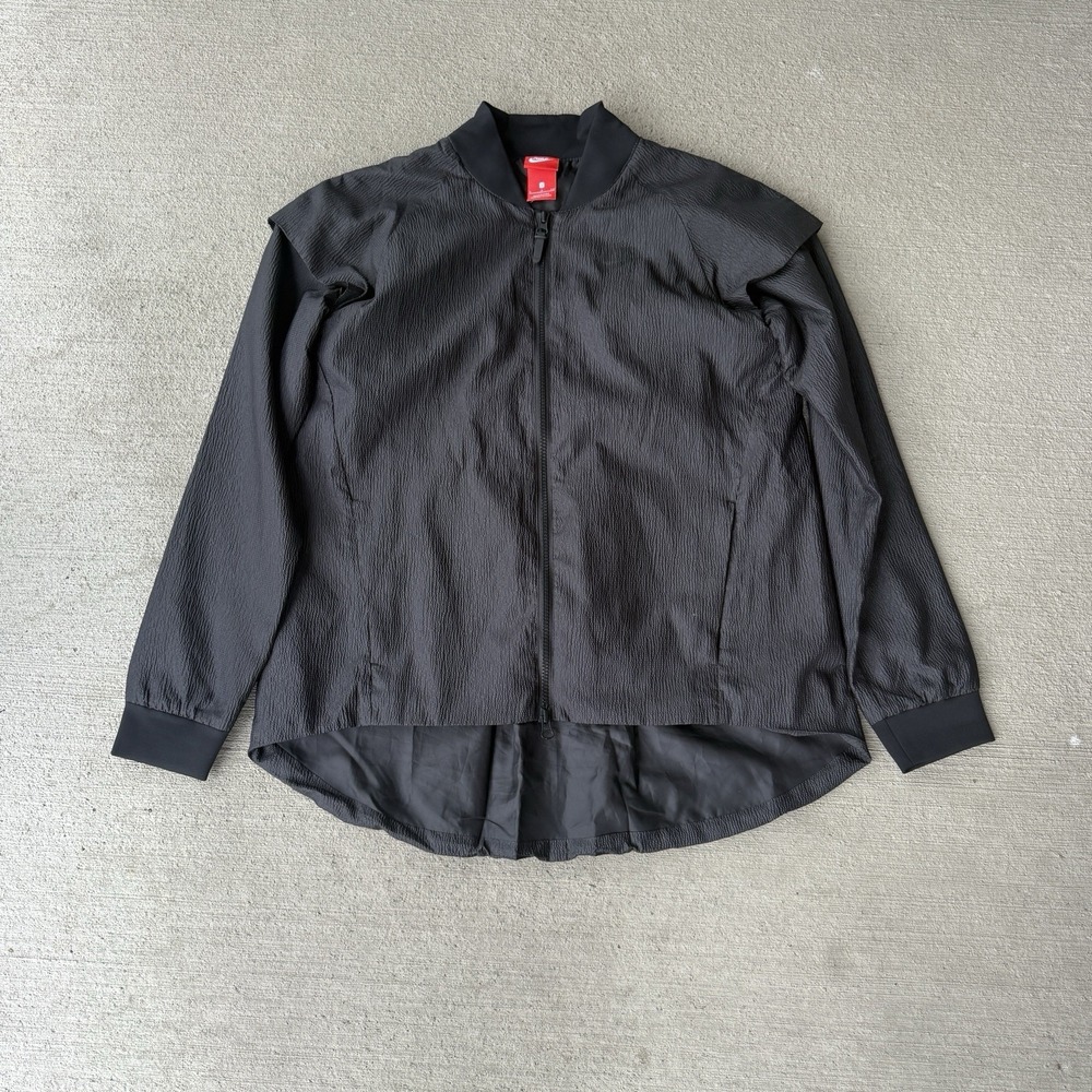Nike Tech Fleece Jacket Women's Small Black Bomber Zip‎ Up 830295-010